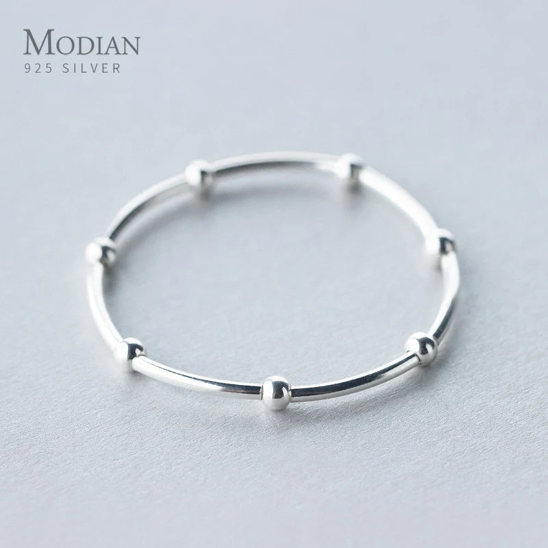 Modian 925 Sterling Silver Beads For Women Adjustable Silver Bracelets Bangles for Women Sterling Silver Fine  Jewelry