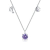 Modian 925 Sterling Silver Luxury Round Zircon Constellation Scorpio Chain Necklace Pendant For Women Jewelry Bijoux Girl Gifts
