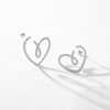 Modian 925 Sterling Silver Luxury Sparkling Clear CZ Line Hearts Stud Earrings For Women Wedding Party Jewelry Hypoallergenic