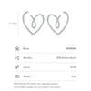 Modian 925 Sterling Silver Luxury Sparkling Clear CZ Line Hearts Stud Earrings For Women Wedding Party Jewelry Hypoallergenic