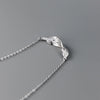 Modian 925 Sterling Silver Platinum Plated Lucky Leaf Geometric Pendant Necklace Link Chain For Women Valentine's Day