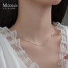 Modian 925 Sterling Silver Rainbow Color Crystal Necklace For Women Shiny Simple Long Chain Choker Fine Jewelry Gift
