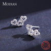Modian 925 Sterling Silver Romantic Heart to Heart Ears Stud Earrings for Women Wedding Engagement Jewelry Valentine's Day Gifts