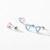 Modian 925 Sterling Silver Simple Enamel Hearts Ear Studs Trendy Round Bowknot CZ Female Stud Earrings For Women Fine Jewelry