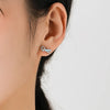Modian 925 Sterling Silver Simple Enamel Hearts Ear Studs Trendy Round Bowknot CZ Female Stud Earrings For Women Fine Jewelry