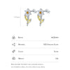 Modian 925 Sterling Silver Simple Flower Opal Elegant Crystal Stud Earrings for Women Trendy Shining Ear Studs Fine Jewelry Gift