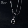 Modian 925 Sterling Silver Simple Line Heart Necklace Pendant For Women Platinum Plated Chain Choker Fine Jewelry Wedding Gift