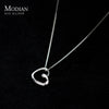 Modian 925 Sterling Silver Simple Line Heart Necklace Pendant For Women Platinum Plated Chain Choker Fine Jewelry Wedding Gift