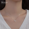 Modian 925 Sterling Silver Simple Line Heart Necklace Pendant For Women Platinum Plated Chain Choker Fine Jewelry Wedding Gift