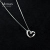 Modian 925 Sterling Silver Simple Line Heart Necklace Pendant For Women Platinum Plated Chain Choker Fine Jewelry Wedding Gift