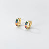 Modian 925 Sterling Silver Simple Rainbow Color Ear Buckles for Women 14k Gold Plated Gorgeous Real Silver Earrings Fine Jewelry