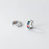 Modian 925 Sterling Silver Simple Rainbow Color Ear Buckles for Women 14k Gold Plated Gorgeous Real Silver Earrings Fine Jewelry