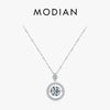 Modian 925 Sterling Silver Sparkling Luxury Pendant Necklace Link Chain Movable Zirconia Wedding Engagement Jewelry For Women