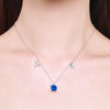 Modian 925 Sterling Silver Square Blue Zircon Capricornus Necklace Pendant Charm Birthstone Fine Jewelry For Women Gift
