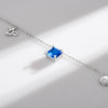 Modian 925 Sterling Silver Square Blue Zircon Capricornus Necklace Pendant Charm Birthstone Fine Jewelry For Women Gift
