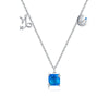 Modian 925 Sterling Silver Square Blue Zircon Capricornus Necklace Pendant Charm Birthstone Fine Jewelry For Women Gift