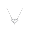 Modian A Row Glittering Zirconia Lovely Hearts Shape 925 Sterling Silver Pendant for Women Girl Enggement Party Fine Jewelry