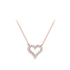 Modian A Row Glittering Zirconia Lovely Hearts Shape 925 Sterling Silver Pendant for Women Girl Enggement Party Fine Jewelry