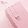 Modian A Row Glittering Zirconia Lovely Hearts Shape 925 Sterling Silver Pendant for Women Girl Enggement Party Fine Jewelry