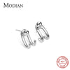 Modian Abstract Design Silver Earrings Real 925 Sterling Silver Punk Beads Charm Stud Earrings For Women Grils Fine Jewelry