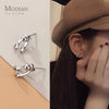 Modian Abstract Design Silver Earrings Real 925 Sterling Silver Punk Beads Charm Stud Earrings For Women Grils Fine Jewelry