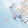 Modian Authentic 925 Sterling Silver Charm Ear Heart Shape Rainbow Crystal Dangle Earrings for Women Lady Jewelry Gift