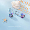 Modian Authentic 925 Sterling Silver Charm Ear Heart Shape Rainbow Crystal Dangle Earrings for Women Lady Jewelry Gift