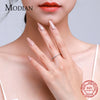 Modian Authentic 925 Sterling Silver Engrave Letters Romantic Stackable Finger Rings For Women Silver Fine Jewelry Gifts