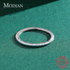 Modian Authentic 925 Sterling Silver Engrave Letters Romantic Stackable Finger Rings For Women Silver Fine Jewelry Gifts
