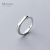Modian Authentic 925 Sterling Silver Geometric Cut Line Ring for Women Gift Minimalist Ring Fine Jewelry Accessories