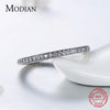 Modian Authentic 925 Sterling Silver Hearts Ring Clear CZ Stackable Vintage Classic Luxury For Women Engagement Gift