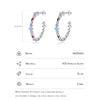 Modian Authentic 925 Sterling Silver Rainbow Color Zirconia Charm Stud Earrings For Women Ear Studs Wedding Gift Fine Jewelry
