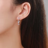 Modian Authentic 925 Sterling Silver Rainbow Color Zirconia Charm Stud Earrings For Women Ear Studs Wedding Gift Fine Jewelry
