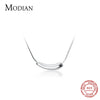 Modian Brands Classic Sliver Beads Pendant Necklace for Women 925 Sterling Silver Link Snake Chain Fine Jewelry Bijoux