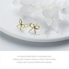 Modian Charm Gold Color Bowknot Earrings for Women 100% 925 Sterling Silver Simple Exquisite Stud Ear Jewelry Bijoux