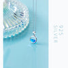 Modian Charm Round Geometric Seawater Zirconia Necklace Pendants Real 925 Sterling Silver Chain Jewelry For Women Party Jewelry