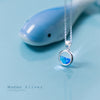Modian Charm Round Geometric Seawater Zirconia Necklace Pendants Real 925 Sterling Silver Chain Jewelry For Women Party Jewelry