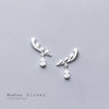 Modian Classic 925 Sterling Silver Angel Wings Rose Gold Color Charm Stud Earrings for Women Dazzling Cubic Zircon Jewelry