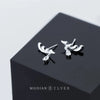 Modian Classic 925 Sterling Silver Angel Wings Rose Gold Color Charm Stud Earrings for Women Dazzling Cubic Zircon Jewelry