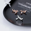 Modian Classic 925 Sterling Silver Angel Wings Rose Gold Color Charm Stud Earrings for Women Dazzling Cubic Zircon Jewelry