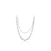 Modian Classic 925 Sterling Silver Double Layer Geometric Link Chain Necklace for Women Party Fine Jewelry Accessories