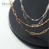 Modian Classic 925 Sterling Silver Double Layer Geometric Link Chain Necklace for Women Party Fine Jewelry Accessories