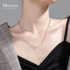 Modian Classic 925 Sterling Silver Double Layer Geometric Link Chain Necklace for Women Party Fine Jewelry Accessories