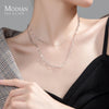Modian Classic 925 Sterling Silver Double Layer Geometric Link Chain Necklace for Women Party Fine Jewelry Accessories