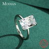 Modian Classic Rectangular Cutting Clear CZ Ring Solid 925 Sterling Silver Luxury Finger Rings For Women Wedding Fine Jewelry