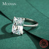Modian Classic Rectangular Cutting Clear CZ Ring Solid 925 Sterling Silver Luxury Finger Rings For Women Wedding Fine Jewelry