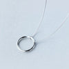 Modian Classic Sterling Silver 925 Minimalism Round Circle Pendant Necklace for Women Adjustable Necklace Fine Jewelry Gift