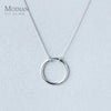 Modian Classic Sterling Silver 925 Minimalism Round Circle Pendant Necklace for Women Adjustable Necklace Fine Jewelry Gift