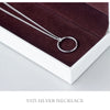 Modian Classic Sterling Silver 925 Minimalism Round Circle Pendant Necklace for Women Adjustable Necklace Fine Jewelry Gift