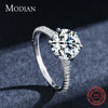 Modian Clear 3ct CZ Stone Ring Classic Real 925 Sterling Silver Crown Rings for Women Wedding Engagement Statement Fine Jewelry
